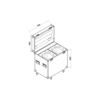 MCASE2VLS - Road Case for moving heads, suits 2 unit of M1H300W, M1H420W, M1H250W, M1H200W - Image 3