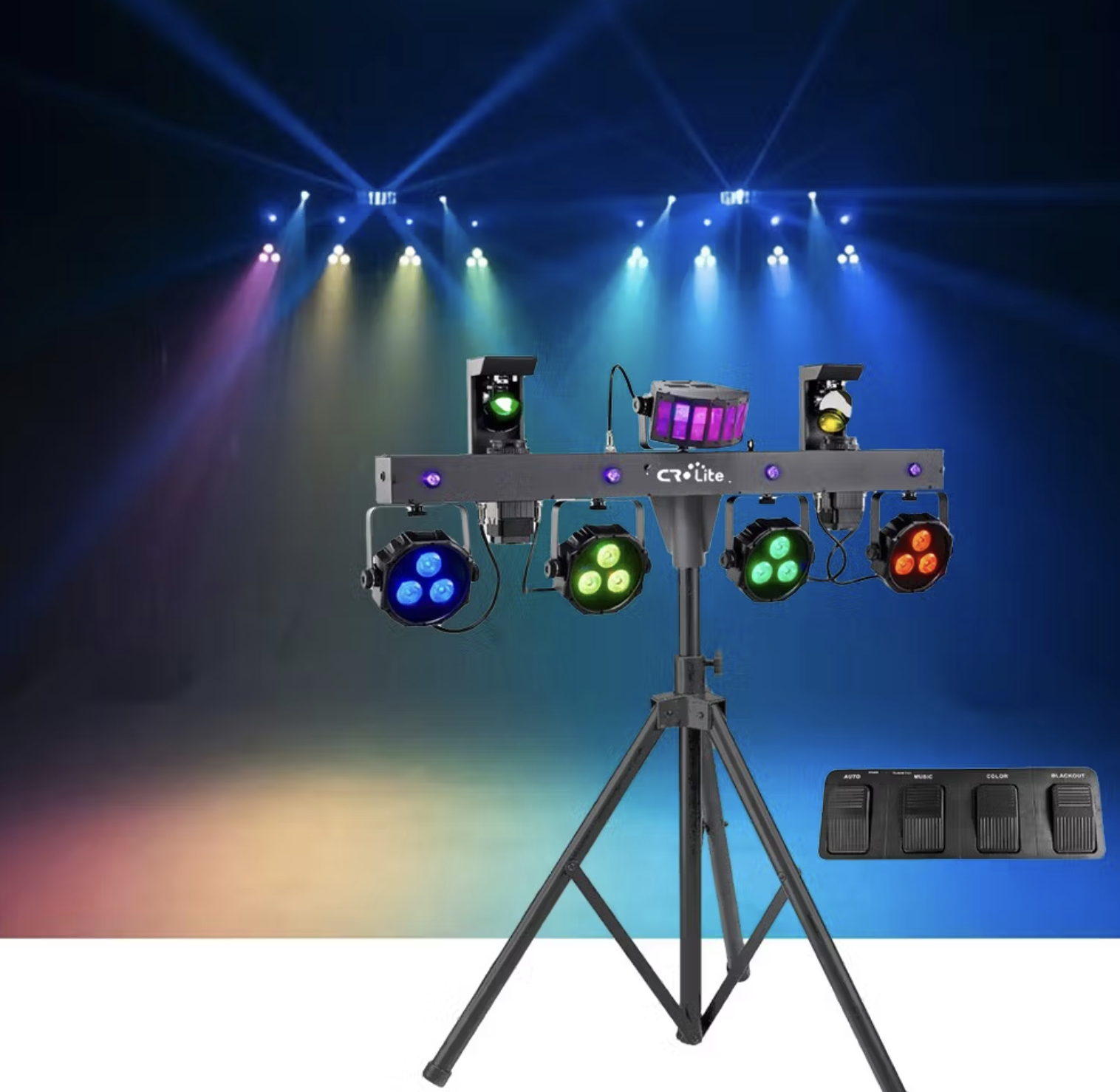 Magik Scan Bar (Par + Derby + UV + Scanners w/ Stand & Bag)