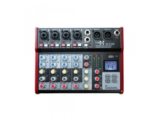 E-Lektron SE-6 6 Channel Mixer W/ Bluetooth